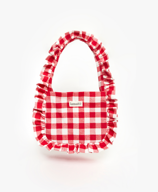 BOLSO BAGGY CUADROS ROJO