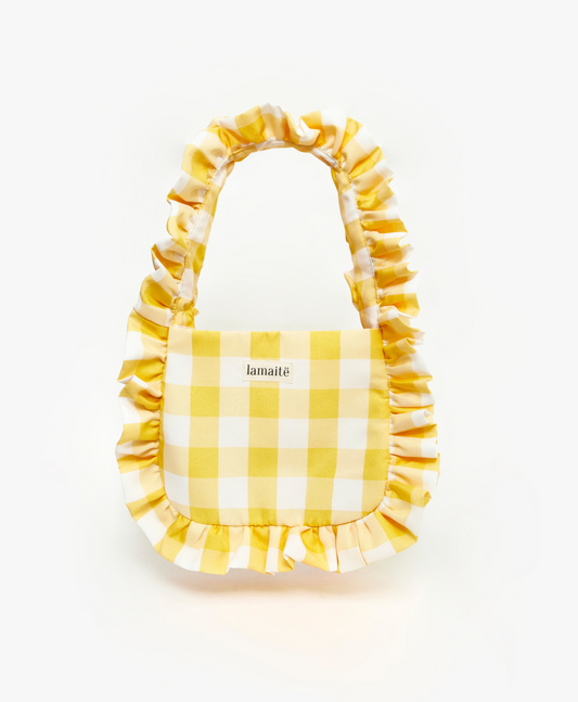 BOLSO BAGGY CUADROS AMARILLO